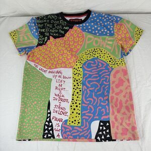 Bass By Ron Bass Short Sleeve Shirt Mens Size XL‎ Multicolor Power Pride Hearts